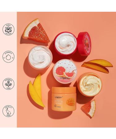 Whipped Body Butter Cream Trio - Mango, Pink Grapefruit, Strawberry Scents | Shea Enriched | Hydrating Moisturizer for Normal to Dry Skin | Men & Women | 3pc - Buy Online on SooperMarket.com