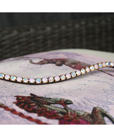 Buy Gl ckshucke Headrog Horse 'Lavender' with Pink Glitter Stones | Curved WB Black Leather - 1 Piece - Buy Online on SooperMarket.com