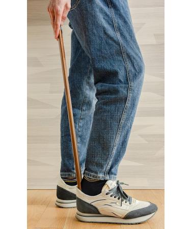 Luxdecor 24in Long Handle Wooden Shoe Horn for Men & Women - Walnut (Natural) - Shoe Helper for Seniors & Kids - Buy Online on SooperMarket.com