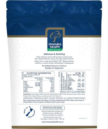 Manuka Health Manuka Honey Drops Propolis Pouch 55 Lozenges 250g - Buy Online on SooperMarket.com