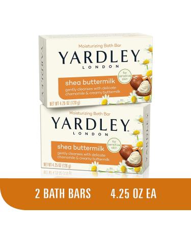 Yardley London Shea Buttermilk Sensitive Skin Bath Bar 4.25oz - Pack of 2 - Buy Online on SooperMarket.com