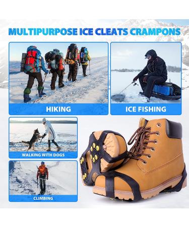 Sfee Ice Cleats 10 Steel Studs for Boots & Shoes - Anti-Slip Traction Cleats for Snow & Ice Walking, Hiking, Jogging - Size L (Women 10-13 / Men 8-11) - 1 Pair - Buy Online on SooperMarket.com