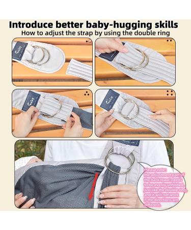 CUBY Portable Breathable Baby Wrap Sling | Quick Dry 3D Mesh Fabric | Adjustable Newborn to Toddler Carrier | Kangaroo Grey - Buy Online on SooperMarket.com