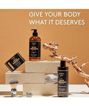 Barrel and Oak All-In-One Men's Body Wash - Natural Exfoliator, Moisturizer & Hair Hydrator - Spiced Sandalwood Scent - 16oz - Buy Online on SooperMarket.com