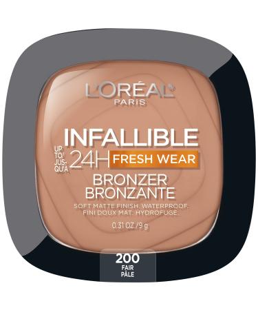 L'Oreal Paris Infallible Up to 24H Fresh Wear Soft Matte Longwear Bronzer. Waterproof heatproof transfer humidity and sweatproof Fair 0.31 oz Fair 0.31 Ounce (Pack of 1)