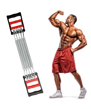 Inheming chest expander adjustable fitness expander chest expander with 5 strings training device for muscles for breast arm and strength training