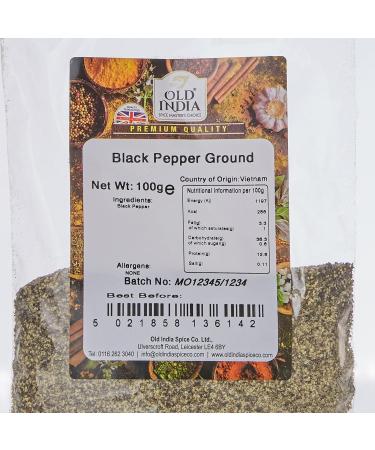 Old India Black Pepper Ground 100g - Premium Quality Spice (Pack of 1) - Buy Online on SooperMarket.com
