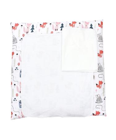 TupTam Baby Changing Mat including 2 terry cloth covers ANK019 Color: Forest Animals Pink Size: 70 x 70 cm Forest Animals Pink 70 x 70 cm