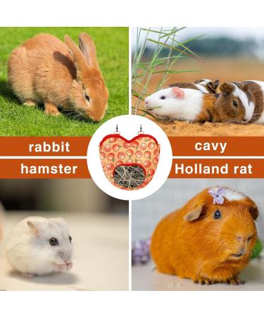 Rabbit Hay Feeder Guinea Pig Hay Rack Manger Holder Hanging Feeding Storage Made of Oxford Cloth For Rabbits Guinea Pigs Ferrets and Other Small Animals (Orange) - Buy Online on SooperMarket.com