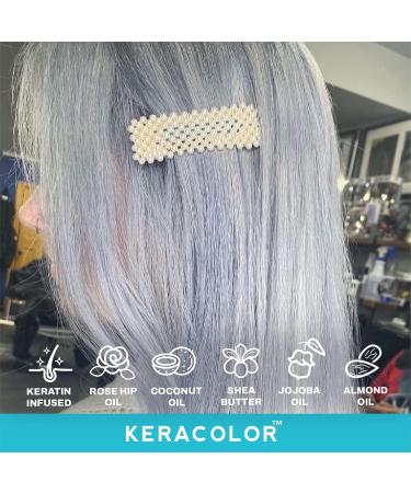 KERACOLOR Kit of 3-in-1 (Cleanse + Conditioner + Color) Silver Blue Semi-Permanent Hair Dye and Finishing Hair Spray 10oz - Buy Online on SooperMarket.com