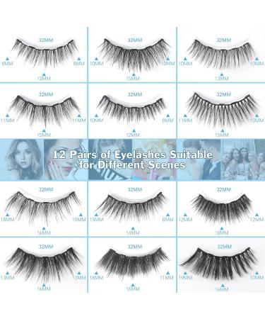Besnel Magnetic Eyelashes and Eyeliner Kit - 12 Pairs Premium 3D/5D Magnetic Eyelashes with Tweezers and 2 Tubes of Magnetic Eyeliner - Reusable, Easy to Apply, No Glue Needed - Natural Look for Women and Girls - Buy Online on SooperMarket.com