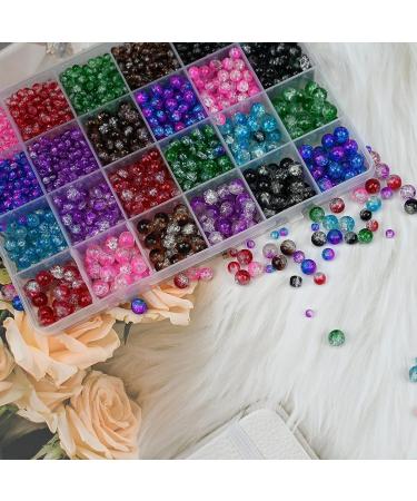 Huisipool 1920pcs 8 Color Glass Beads for Jewelry Making - 4mm 6mm 8mm Round Spacer Loose Beads - Ideal for Bracelet & Necklace Accessories - Buy Online on SooperMarket.com