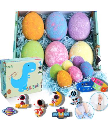 COOFO Bath Bombs for Kids with Surprise Inside Advent Calendar 2022 Boys Bath Bombs Extra Large 6 Pack Egg Bath Balls for Boys Fizzy Bath Bombs Christmas Stockings Stuffers for Kids Bath Bombs with Surprise Inside