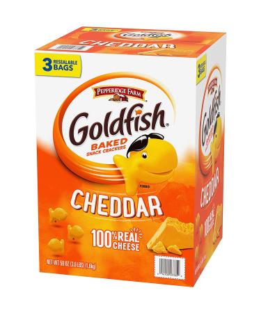Pepperidge Farm Goldfish Cheddar Crackers 58oz Box - 3 Resealable Pouches, 1.2lb (Pack of 3) - Buy Online on SooperMarket.com
