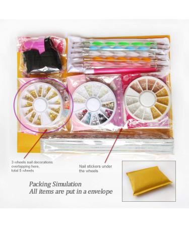 48 Sheet Water Transfer Nail Sticker Decals with Rhinestones, Metal Studs, Nail Files, Dotting Pen - Nail Art Tools Kit for DIY Manicure and Fingernail Designs - Buy Online on SooperMarket.com