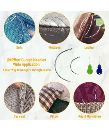 50 PCS Curved Needles for Leather, Carpet, Canvas, Wig Making - Embroidery & Upholstery Sewing Needles - Buy Online on SooperMarket.com