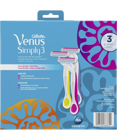 Venus Simply3 Women's Disposable Razors 12 Count 1 count (Pack of 1) - Buy Online on SooperMarket.com