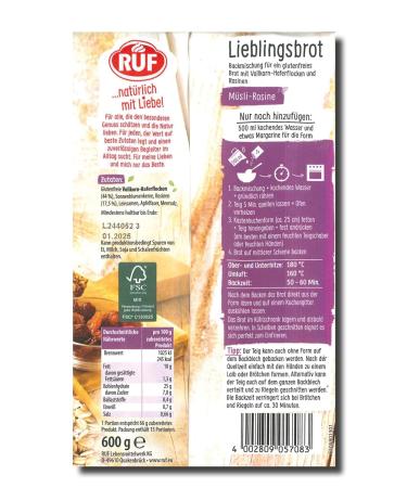Buy Call Favorite Bread Muesli-Rosine - Gluten-Free Bread Baking Mix (600g) | Flour & Yeast Free Perfect for Home Baking - Buy Online on SooperMarket.com