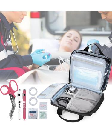 Trunab Padded Stethoscope Case Small First Aid Kit Bag Empty Hold Two Stethoscopes Compatible with 3M Littmann/MDF/ADC Ideal for Home Car Camping and Hiking Balck Black - Buy Online on SooperMarket.com