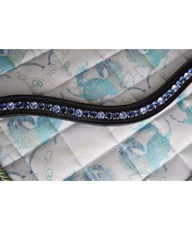 Gl cksHucke Deep Blue Curved Browband for Horses | Softly Padded Shetty Leather - Premium Quality - Buy Online on SooperMarket.com