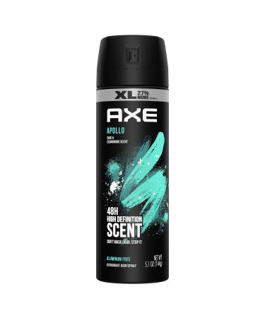 Axe Apollo Deodorant Body Spray For Men 48H Odor Protection Sage & Cedarwood Aluminum Free Body Spray Deodorant 5.1oz