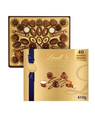 LINDT SWISS LUXURY SELECTION Praline Chocolate Gift Box Assorted Chocolate Pralines 410 Gram Gift Box Christmas Chocolate Holiday Gift