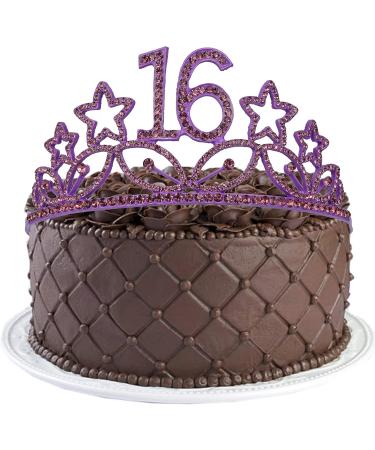 MEANT2TOBE 16th Birthday Sash and Tiara for Girls - Fabulous Set for Sweet 16 Party - Glitter Sash + Rhinestone Tiara - Purple Sparkle Gift Set - Buy Online on SooperMarket.com