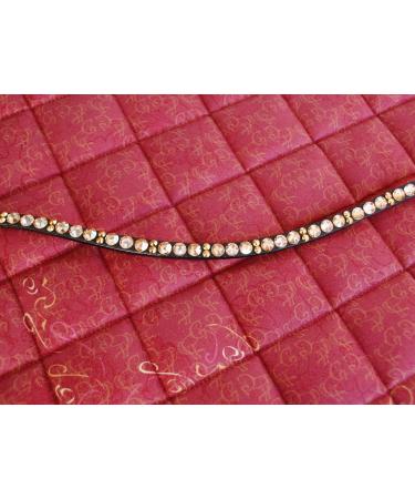 Gl cksHucke browband horse 'Goldliebe' in gold with rhinestones curved narrow (coldblood)