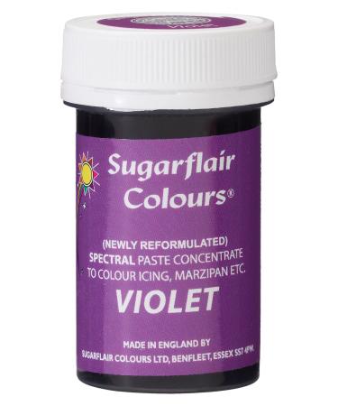 Sugarflair Violet Spectral Food Colouring Paste Highly Concentrated for Use with Sugar Pastes Buttercream Royal Icing or Cake Mix Vibrant Colour Dye - 25g