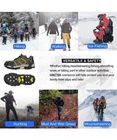 Grectek GT10 Crampons - Lightweight Ice and Snow Grip Traction Tunnels for Shoes/Boots (XL) - Ideal for All Terrain - Buy Online on SooperMarket.com
