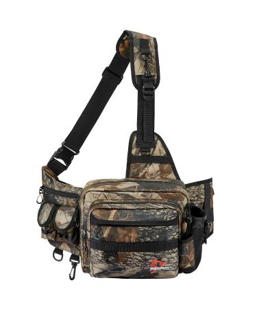 Piscifun Sling Fishing Tackle Bag, Outdoor Fishing Storage Pack, Water-Resistant Fishing Bag Cross Body Sling Bag(Black, Khaki, Camouflage)
