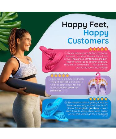 Pedi Couture Women's Pedicure Sandals - Turquoise Toe Separator Slippers - Buy Online on SooperMarket.com