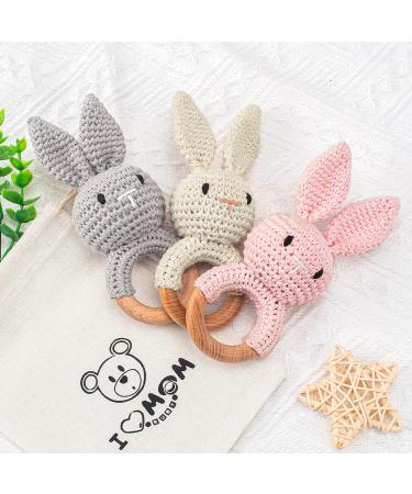 Artestar Greifling Baby Rassel & Bei ring - Eco-Friendly Wooden Baby Toy Gift (Beige Hase) for Newborns - International Shipping - Buy Online on SooperMarket.com