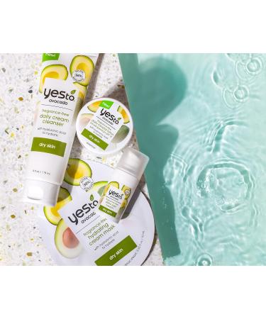 Yes To Avocado Hydrating Daily Cream Cleanser Bundle - Fragrance Free Vegan Face Wash with Hyaluronic Acid & Glycerin 4 Fl Oz + 1 Fl Oz Travel Size Natural & Cruelty Free - Buy Online on SooperMarket.com