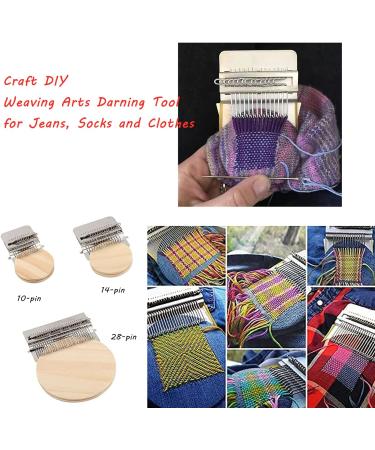Speedweave Darning Loom - 28 Hooks Wooden Frame for DIY Weaving Repair | Household Mending Tool for Jeans, Socks, Clothes | Beginner Friendly - Buy Online on SooperMarket.com