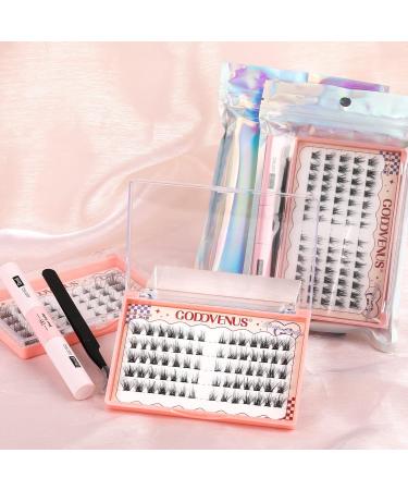DIY Lash Extension Kit: 100 Pcs Lash Clusters with Waterproof Bond, Seal, and Tweezers - Goddvenus (7-14-16 Mixed) - Buy Online on SooperMarket.com