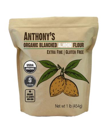 Anthony's Organic Almond Flour, 1 lb, Blanched, Gluten Free, Non GMO, Keto Friendly, Extra Fine, Low Carb