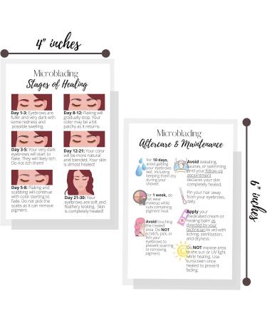 Microblading Healing & Aftercare Postcards | Pack of 30 | Double Sided 4x6 | White with Pictures - Buy Online on SooperMarket.com
