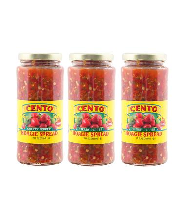 Cento Diced Hot Cherry Pepper Hoagie Spread, 12 Fl Oz (Pack of 3)