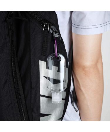 Ulife Mall Portable Travel Bottles Set - 8 pcs 30ml Refillable Flip-Cap Vials with Carabiner | Black Hand Sanitizer Container for Travel - Buy Online on SooperMarket.com