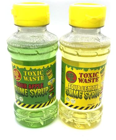 Toxic Waste Sour Apple & Sour Lemon Flavoured Dessert Syrup 2 Pack 325g Each