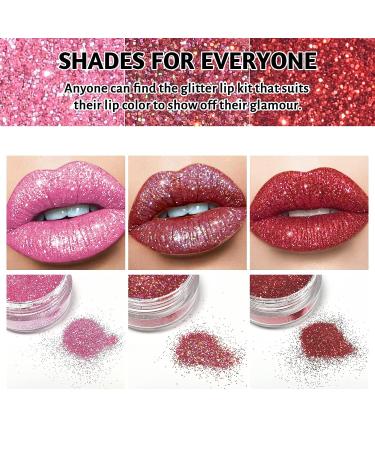 FREEORR Glitter Lip Kit - Long Lasting & Waterproof Metallic Lip Powder Set - Buy Online on SooperMarket.com
