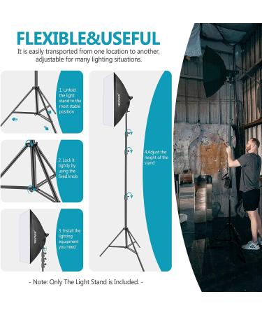 Neewer 13ft Heavy Duty Aluminum Alloy Light Stand with Spring Cushion - 22lb Max Load - Black - Buy Online on SooperMarket.com