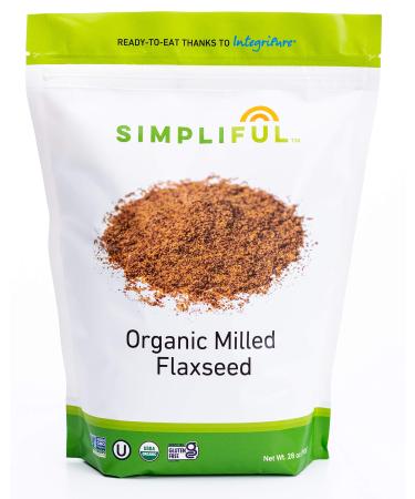 Simpliful Organic Milled Brown Flaxseed, 28-oz  Ready-to-eat thanks to IntegriPure 1.75 Pound (Pack of 1)