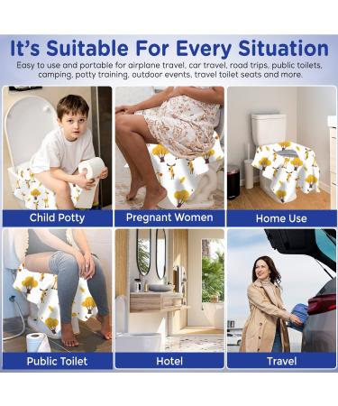 40-Pack Disposable Toilet Seat Covers - BABEnjoy Giraffe Pattern Extra Large - Ideal for Kids, Toddlers, and Adults - Potty Training, Public Bathrooms, Airplanes - Buy Online on SooperMarket.com