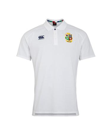 Canterbury Men's British and Irish Lions Rugby Piqu Polo Shirt S Bright White