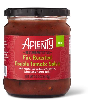 Amazon Brand - Aplenty, Fire Roasted Double Tomato Salsa - Mild, Smoky , 15.5 oz
