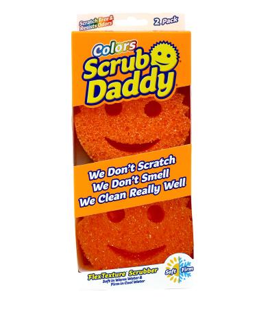 Scrub Daddy Colors Clutch smiley sponge kitchen 2-series orange flush and pot cleaner etching sponge dirt etcher odor-resistant washy sponges dishwasher-resistant cleaning sponge