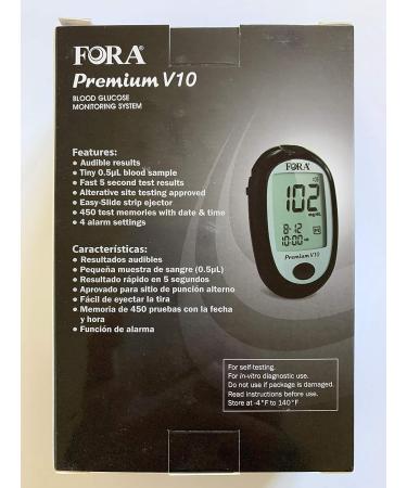 Fora Premium V10 Talking Blood Glucose Meter - English & Espa ol - Buy Online on SooperMarket.com