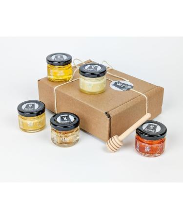 BeeHype Honey Adventurer Gift Set - 5 Jar Raw Honey Taster Set With Mini Honey Dipper Honey Adventurer Gift Set 150 g (Pack of 1) - Buy Online on SooperMarket.com